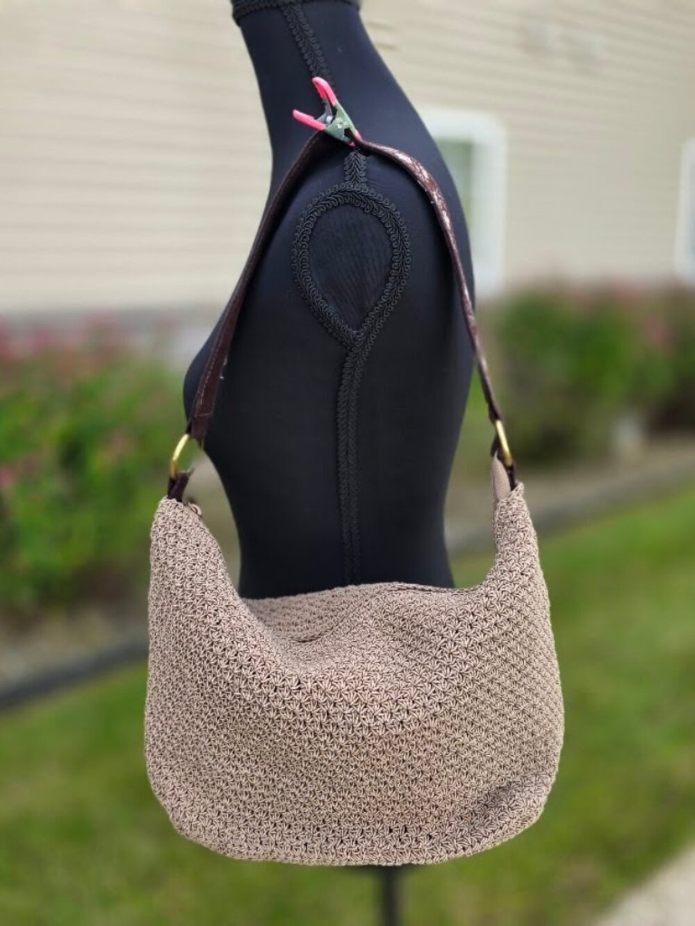 Sonoma Y2K Crochet Hobo Shoulder Bag Boho Embroidered Strap